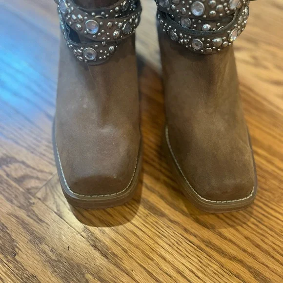 Rocketdog Rhinestone Embellished Brown Leather Western Boot Women’s Size 8 - Picture 6 of 12